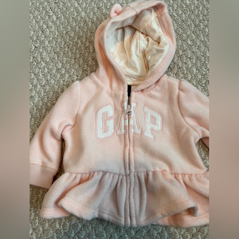 Baby girl Gap logo fleece zip up